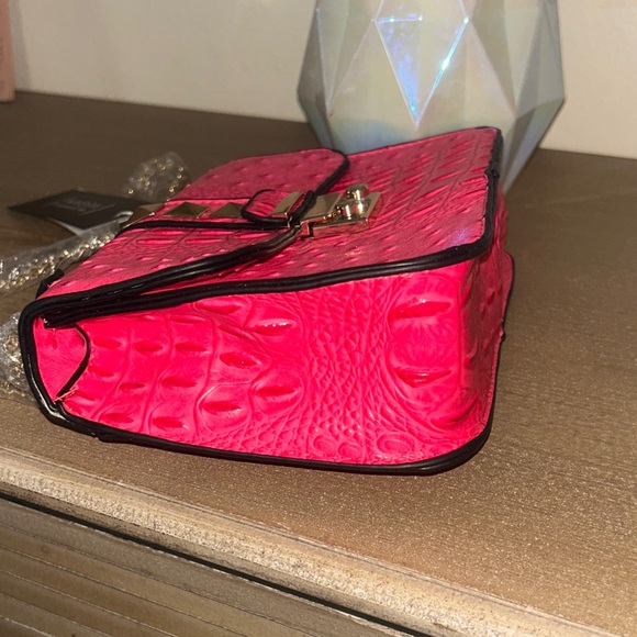 NWT Hot Pink Women's Crossbody Bag with Stud Accent - Picture 4 of 7